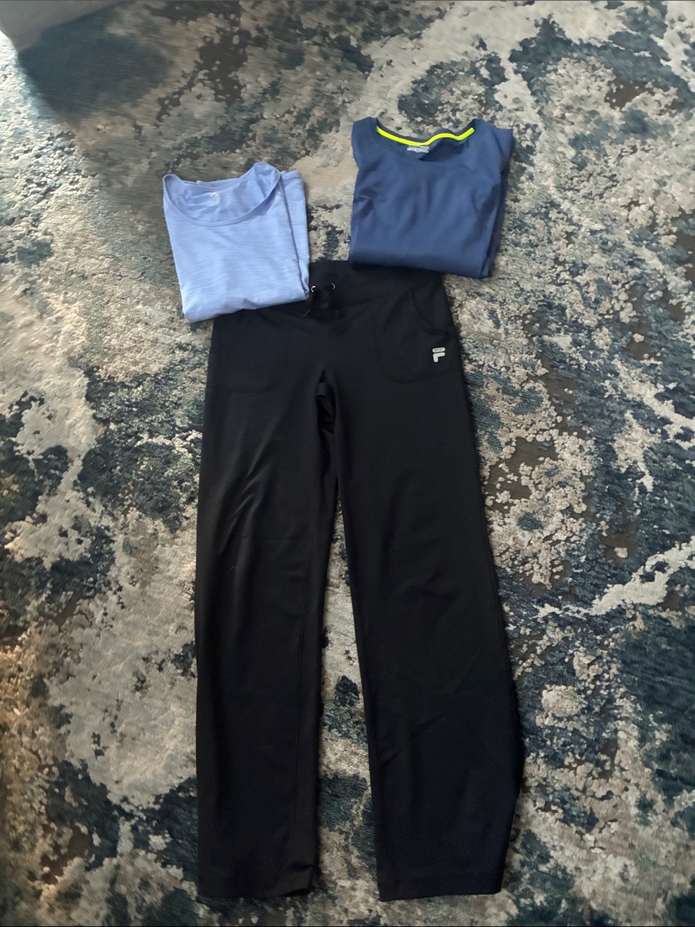 Fila Black Women's Track Joggers with 2 shirts.